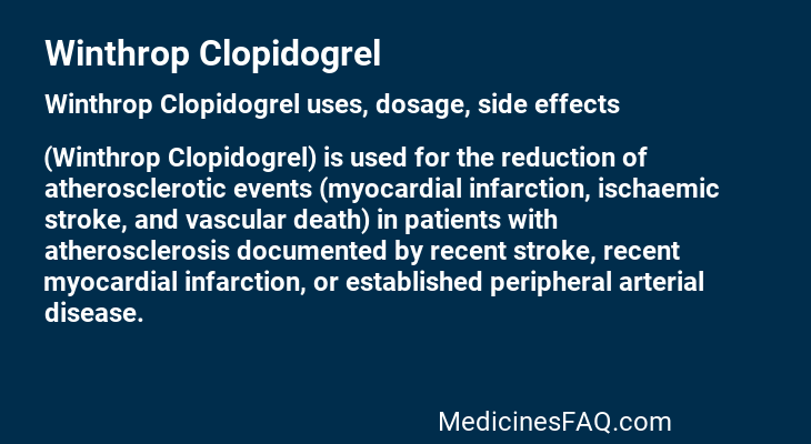 Winthrop Clopidogrel