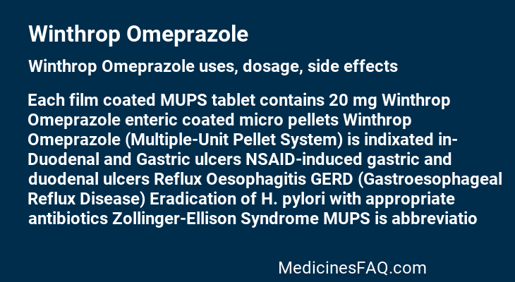 Winthrop Omeprazole