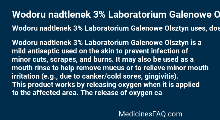 Wodoru nadtlenek 3% Laboratorium Galenowe Olsztyn