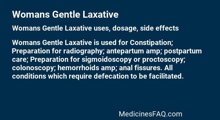 Womans Gentle Laxative
