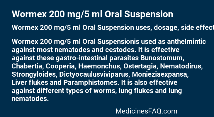 Wormex 200 mg/5 ml Oral Suspension