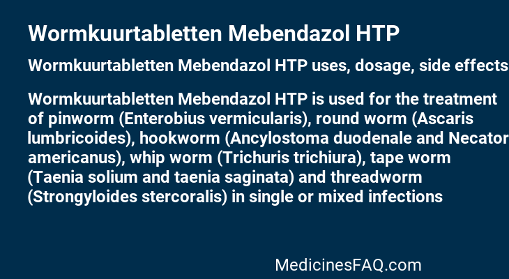 Wormkuurtabletten Mebendazol HTP