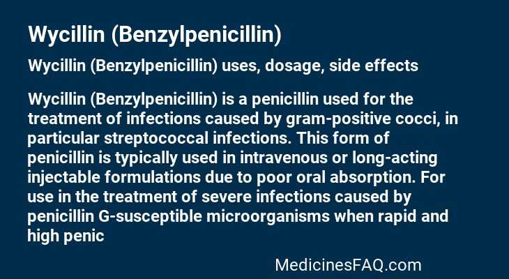 Wycillin (Benzylpenicillin)