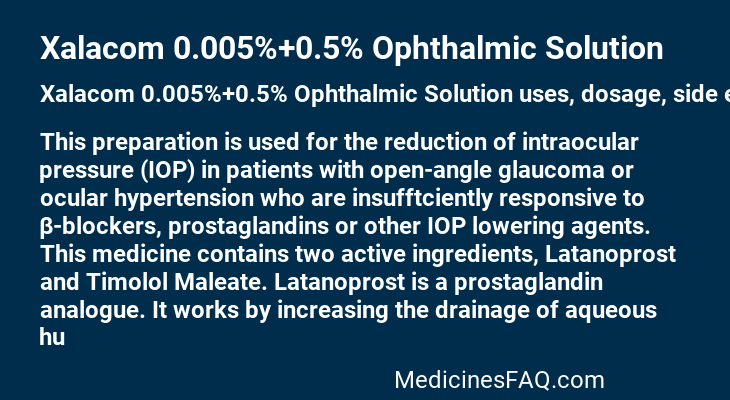 Xalacom 0.005%+0.5% Ophthalmic Solution