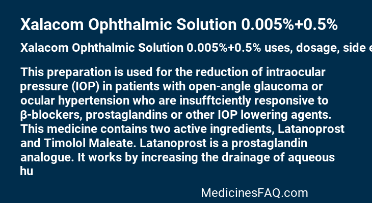 Xalacom Ophthalmic Solution 0.005%+0.5%