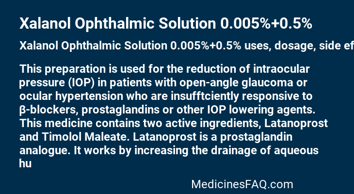 Xalanol Ophthalmic Solution 0.005%+0.5%