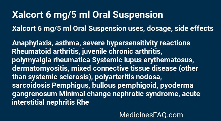 Xalcort 6 mg/5 ml Oral Suspension