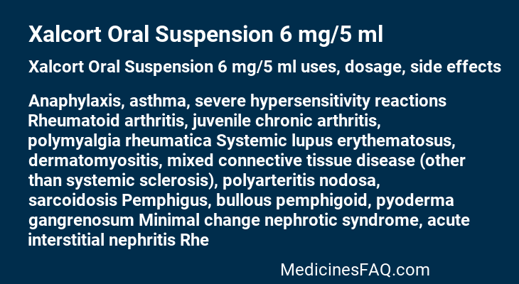 Xalcort Oral Suspension 6 mg/5 ml