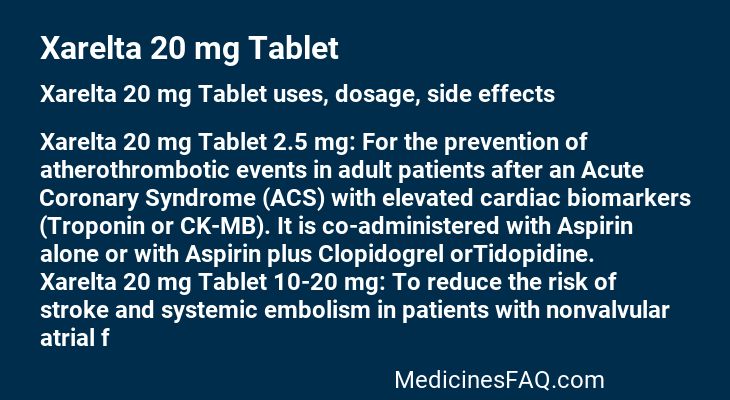 Xarelta 20 mg Tablet