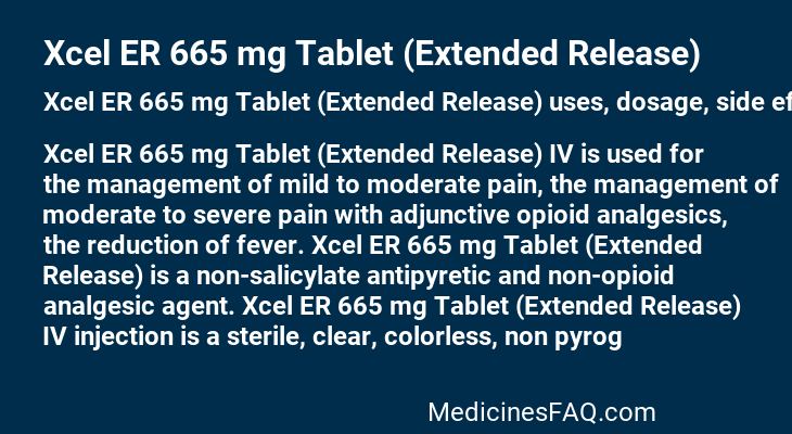 Xcel ER 665 mg Tablet (Extended Release)