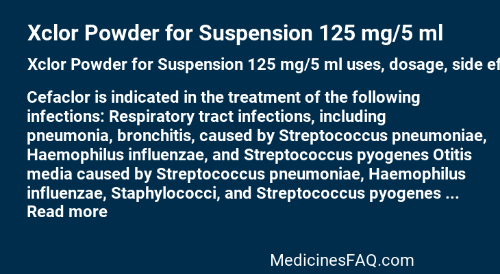 Xclor Powder for Suspension 125 mg/5 ml