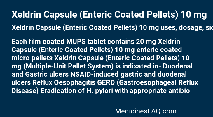 Xeldrin Capsule (Enteric Coated Pellets) 10 mg