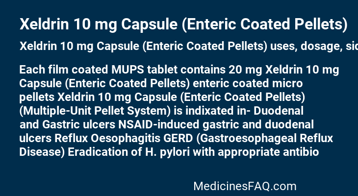 Xeldrin 10 mg Capsule (Enteric Coated Pellets)