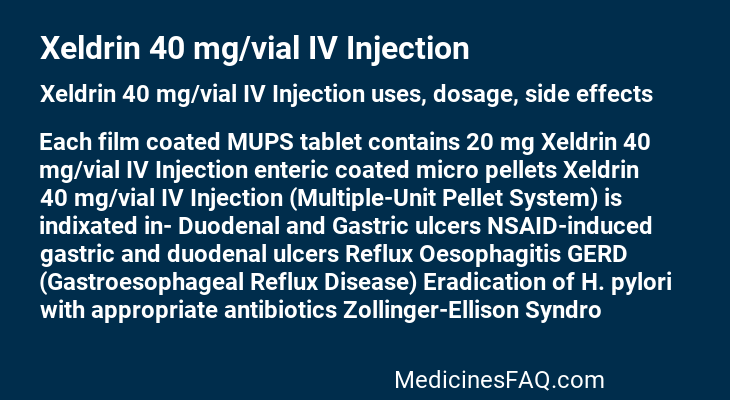 Xeldrin 40 mg/vial IV Injection