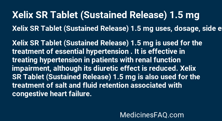 Xelix SR Tablet (Sustained Release) 1.5 mg