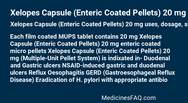 Xelopes Capsule (Enteric Coated Pellets) 20 mg