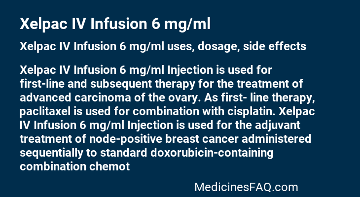 Xelpac IV Infusion 6 mg/ml