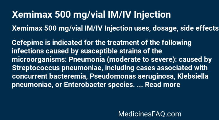 Xemimax 500 mg/vial IM/IV Injection