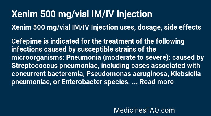 Xenim 500 mg/vial IM/IV Injection