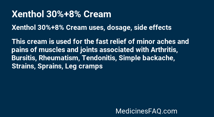 Xenthol 30%+8% Cream