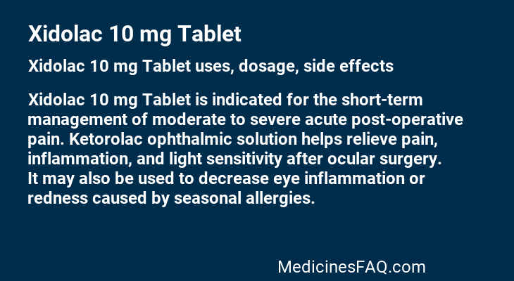 Xidolac 10 mg Tablet