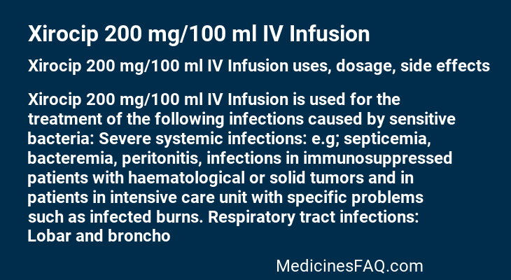 Xirocip 200 mg/100 ml IV Infusion