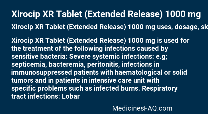 Xirocip XR Tablet (Extended Release) 1000 mg