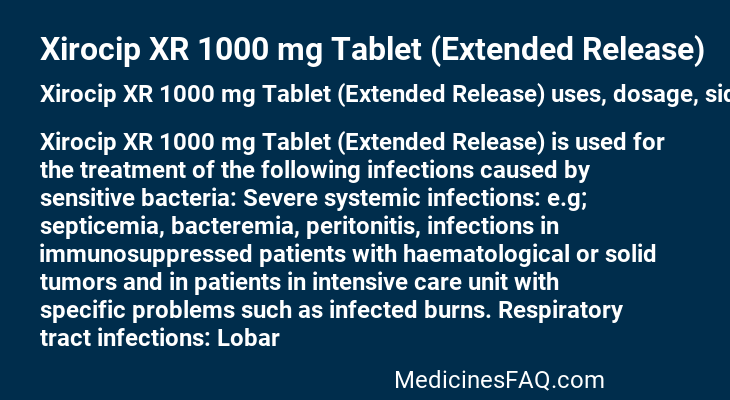 Xirocip XR 1000 mg Tablet (Extended Release)