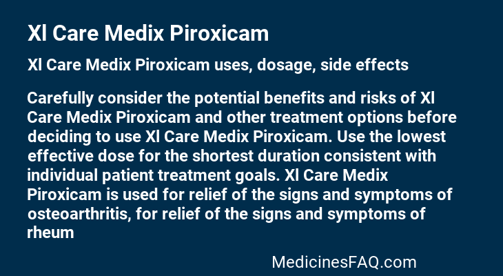 Xl Care Medix Piroxicam