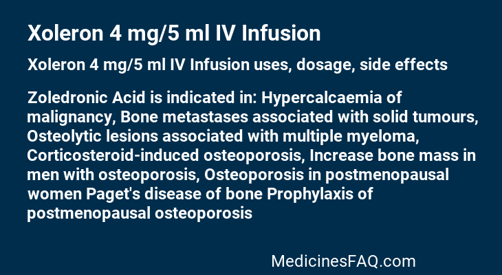 Xoleron 4 mg/5 ml IV Infusion