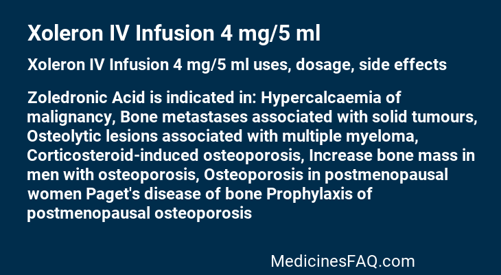 Xoleron IV Infusion 4 mg/5 ml