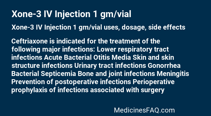 Xone-3 IV Injection 1 gm/vial