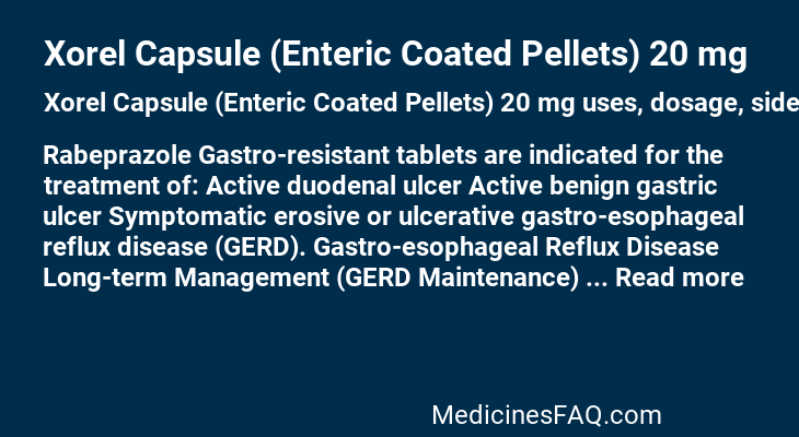 Xorel Capsule (Enteric Coated Pellets) 20 mg