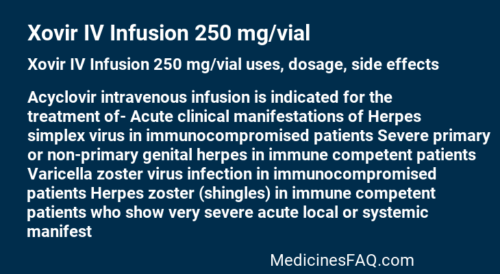 Xovir IV Infusion 250 mg/vial