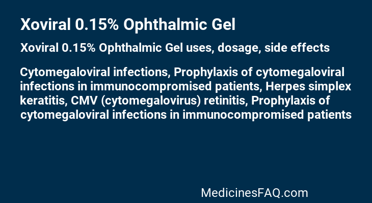 Xoviral 0.15% Ophthalmic Gel