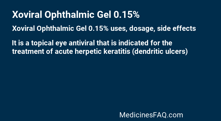 Xoviral Ophthalmic Gel 0.15%