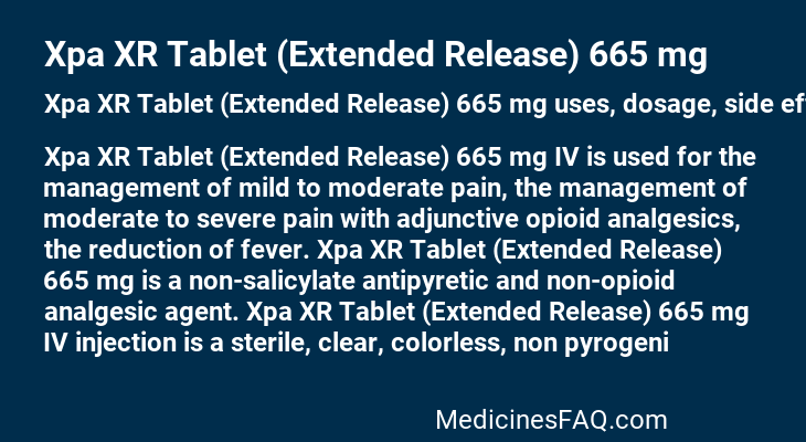 Xpa XR Tablet (Extended Release) 665 mg