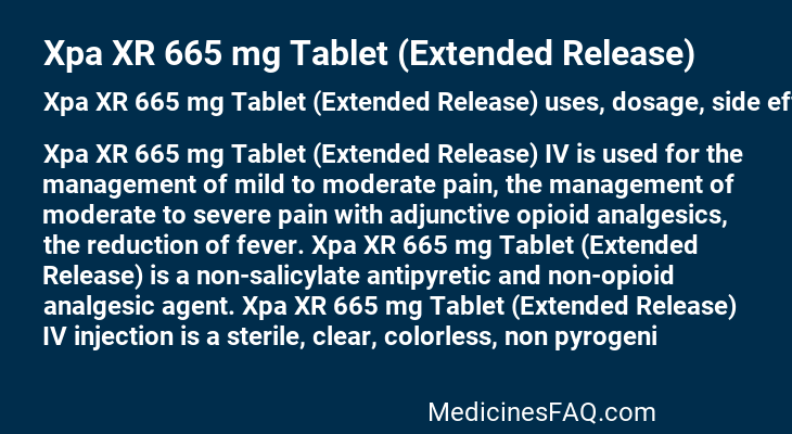 Xpa XR 665 mg Tablet (Extended Release)