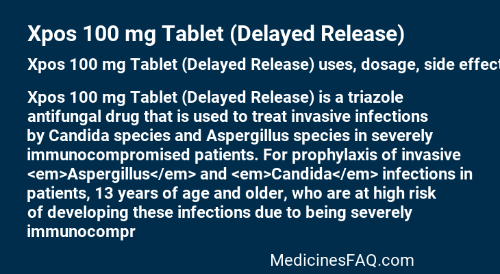 Xpos 100 mg Tablet (Delayed Release)