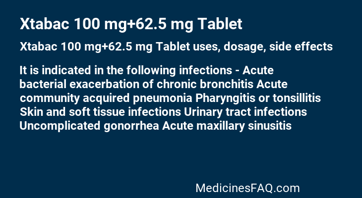 Xtabac 100 mg+62.5 mg Tablet