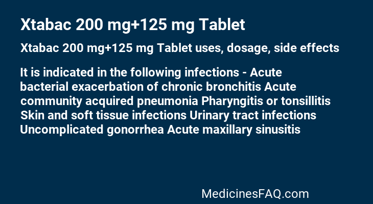 Xtabac 200 mg+125 mg Tablet