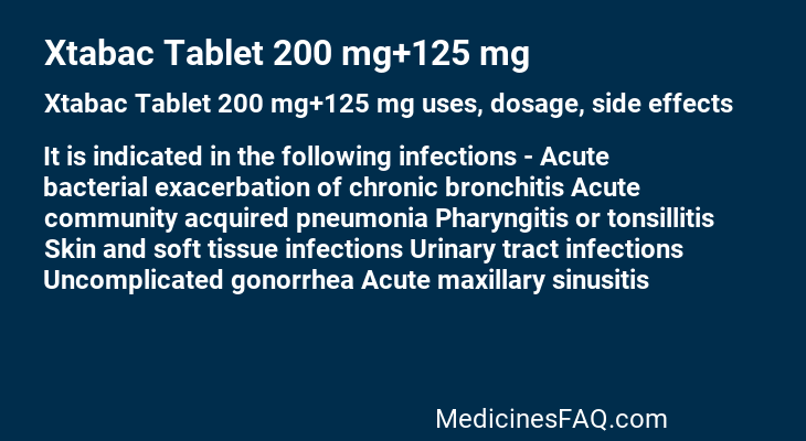 Xtabac Tablet 200 mg+125 mg