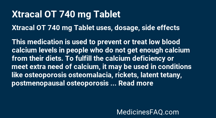 Xtracal OT 740 mg Tablet