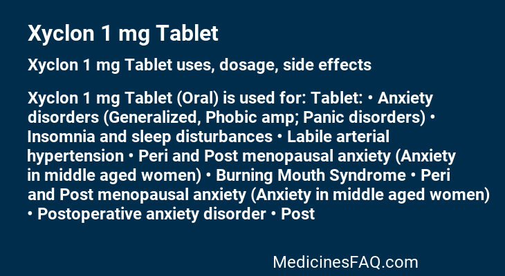 Xyclon 1 mg Tablet