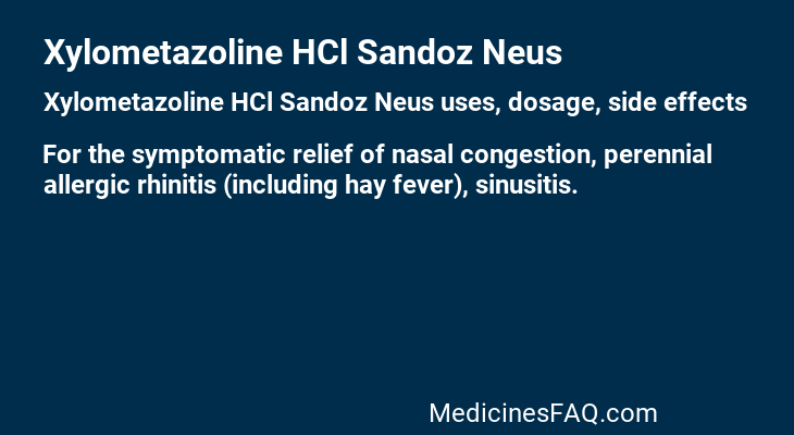 Xylometazoline HCl Sandoz Neus