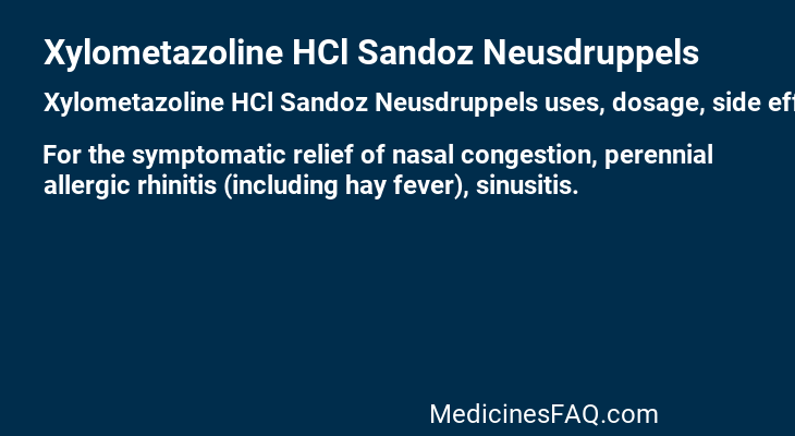 Xylometazoline HCl Sandoz Neusdruppels