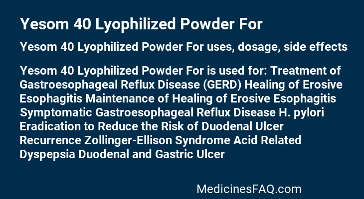 Yesom 40 Lyophilized Powder For