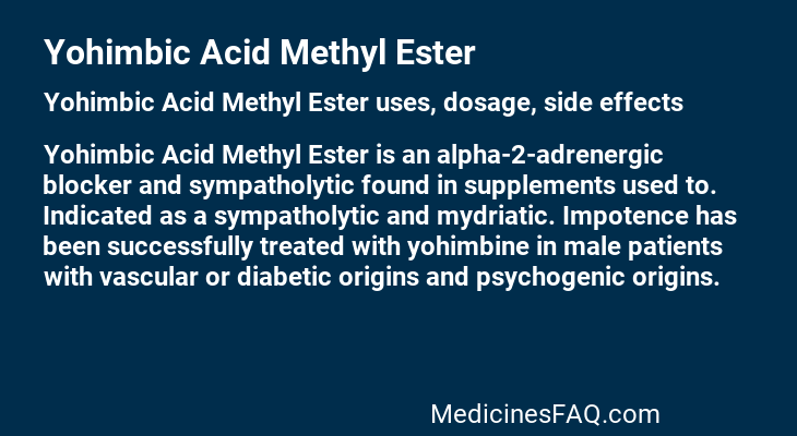 Yohimbic Acid Methyl Ester