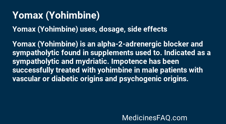 Yomax (Yohimbine)