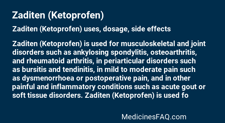 Zaditen (Ketoprofen)